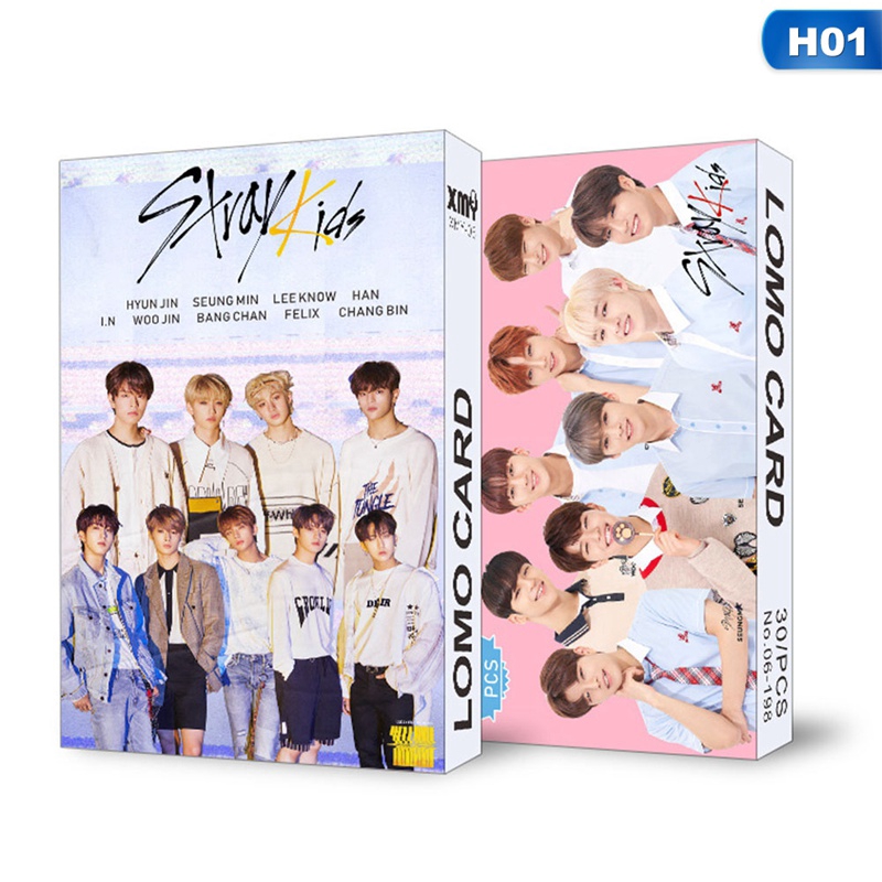 flowersqueen Bộ Thẻ Hình Lomo Nhóm Nhạc Kpop Stray Kids Izone Blackpink Twice Got7