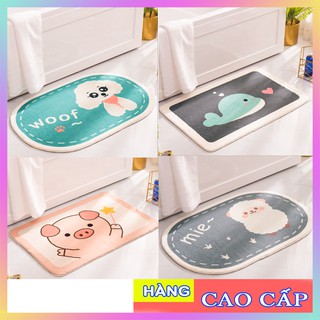 Thảm chùi chân 3D hình thú ⚡HÀNG CAO CẤP⚡họa tiết dễ thương, ngộ nghĩnh, chống trơn trượt [M24]