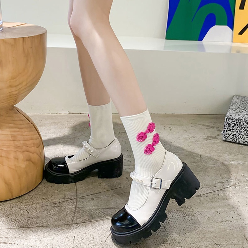 Youyo Vớ Cotton Cổ Vừa Thời Trang Dành Cho Nữ