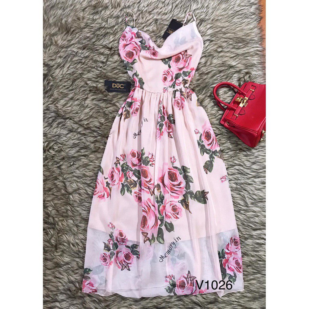 [ xả kho ] MiD Đầm hoa 2 dây V1026 Mie Design - kèm ảnh thật