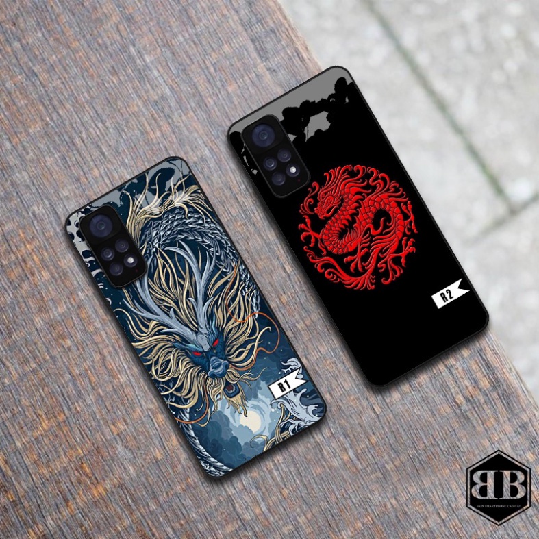 Ốp lưng kính cường lực Xiaomi Redmi Note 11 4G / Redmi Note 11S các mẫu rồng cho nam