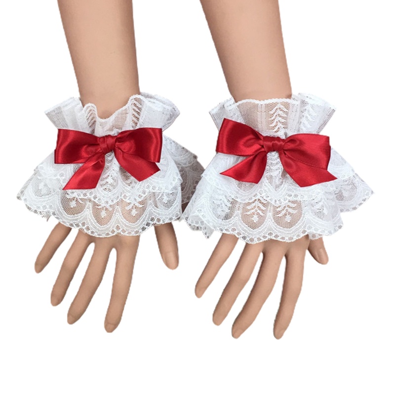 Vòng Đeo Tay Phối Ren Nơ Nhiều Màu Hóa Trang Cô Hầu Gái Phong Cách Lolita Nhật Bản