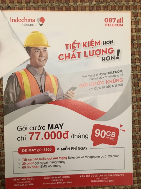 [Rẻ Vô Địch] Sim Vina Miễn phí : 90G,free gọi nội mạng