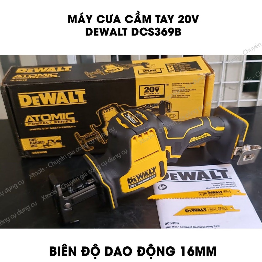 Máy cưa kiếm cầm tay 20V DeWALT máy cưa đa năng motor không chổi than kèm 2 lưỡi cưa bảo hành chính hãng 3 năm