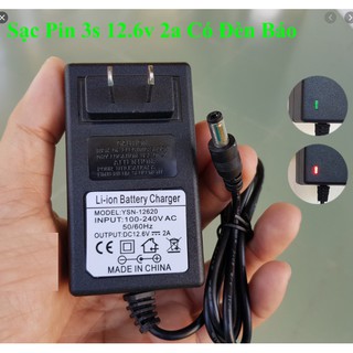 Sạc pin máy khoan 3s 12.6v - 2a dùng cho pin lion 18650