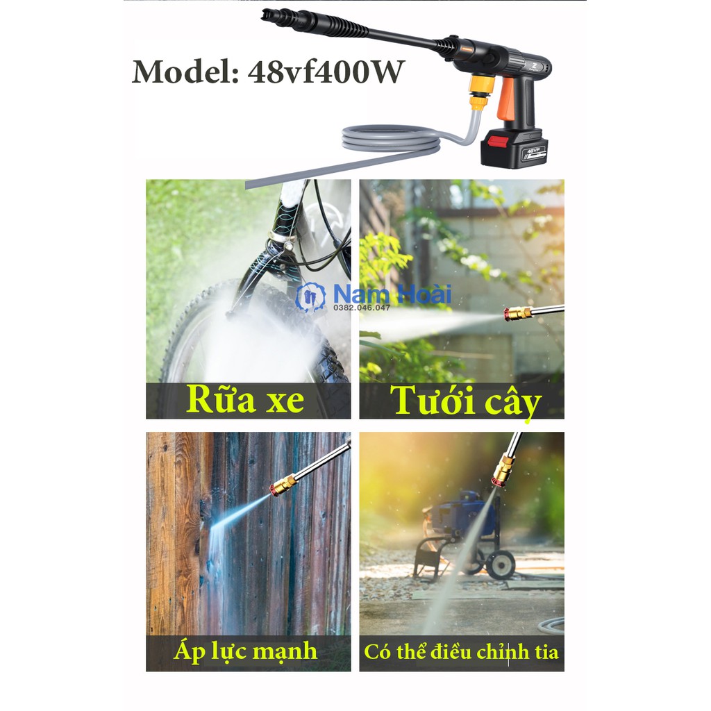 Máy Rửa Xe Cầm Tay Zhong Hui Thế Hệ 4 24VF250W, Áp lực cực mạnh [BẢO HÀNH 12 THÁNG]