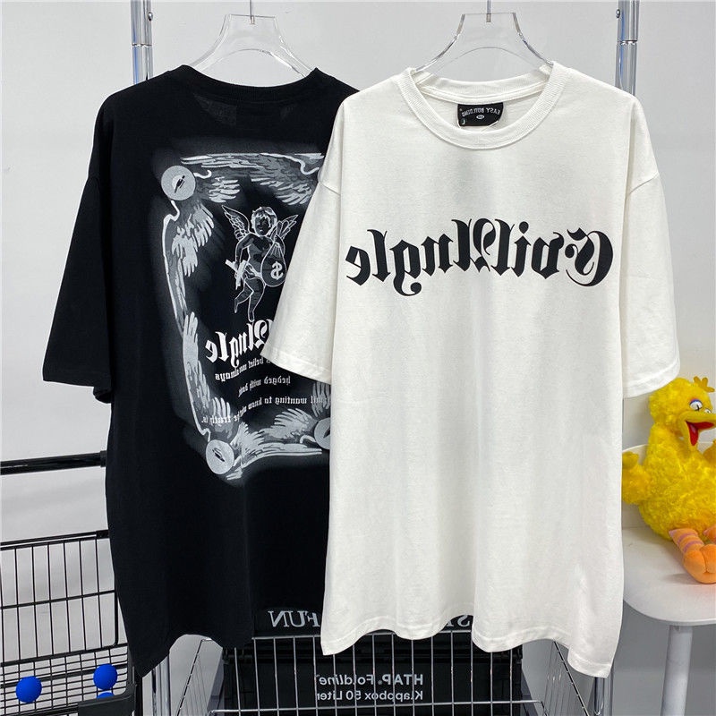 Áo Thun Ngắn Tay Dáng Rộng In Hình Thiên Thần Nhỏ Sáng Tạo Thời Trang Mới