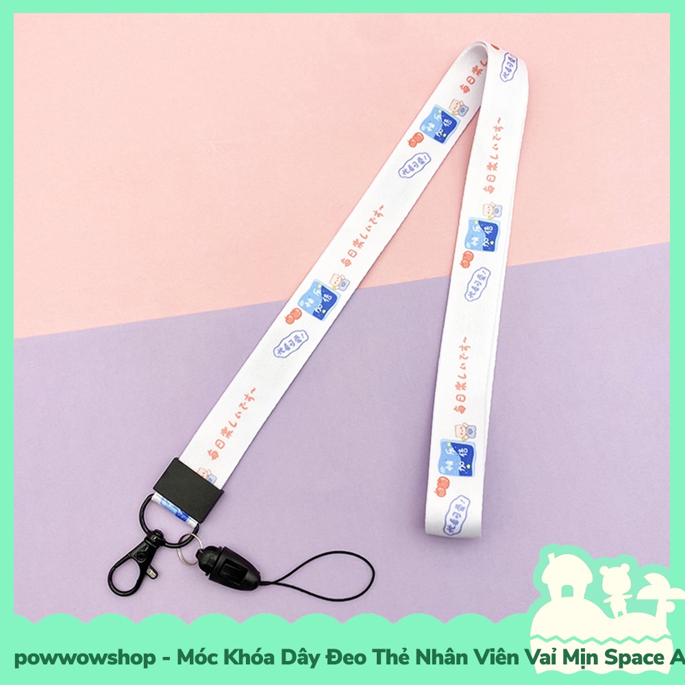 [Sẵn VN - Hỏa Tốc] Dây Móc Đeo Bao Thẻ Nhân Viên Học Sinh Sinh Viên Vải Phong Cách Họa Tiết Hoạt Hình Đáng Yêu Dễ Thương