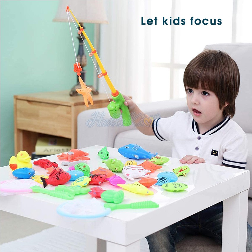 Set 36 món đồ chơi câu cá có nam châm bằng nhựa vui nhộn dành cho bé