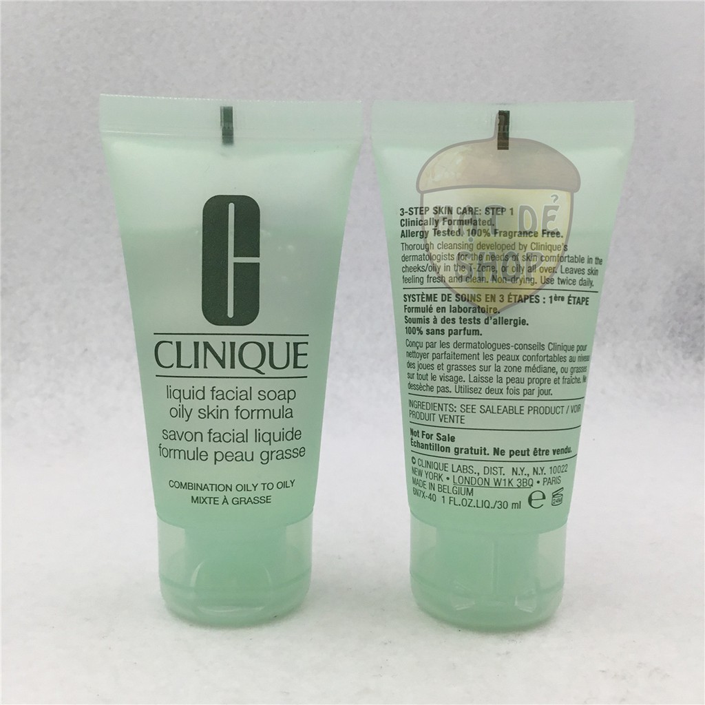 Clinique Sữa Rửa Mặt Mát Dịu Da Dầu Liquid Facial Soap Oily Skin Formula 30ml-Hàng Chính Hãng