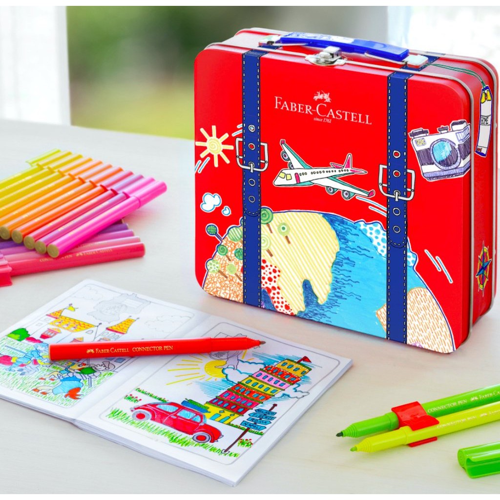 Bút Lông Màu Connector Faber-Castell - 40 Màu - Vali