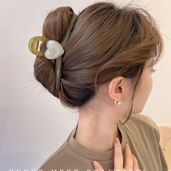 Kẹp Tóc Càng Cua Cỡ Lớn Hình Trái Tim Thời Trang Mùa Hè Hàn Quốc Cho Nữ