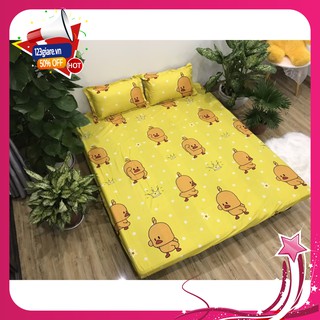 Sài gòn Bộ drap ga gối poly giường 2m2 mẫu gà vàng