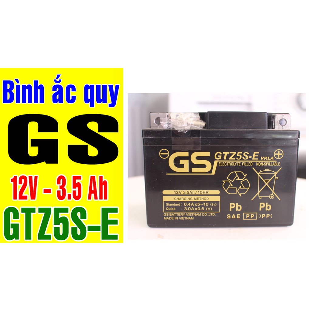 Bình Ắc Quy Khô GS GTZ5S-E -12V 3.5Ah | Bình ắc quy khô xe máy GS