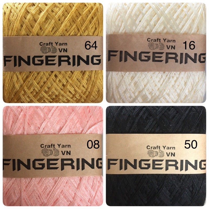 Sợi Fingering cotton Nhật bóng chập 4