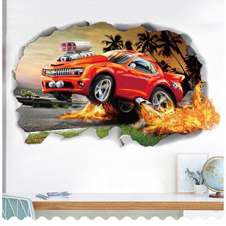 Decal dán tường ô tô 3D - DC187