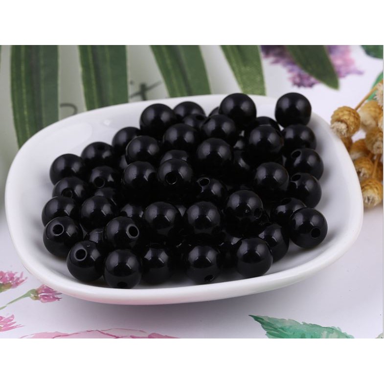 [Mã FAMAYFA giảm 10K đơn 50K] 10-25-50gam hạt nhựa đen size 4/6/8/10/12/12/16mm