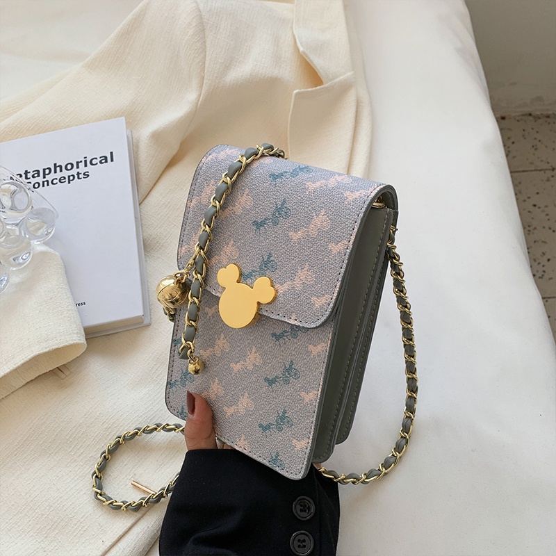 Túi đeo chéo IELGY đựng điện thoại phối dây xích thời trang cho nữ