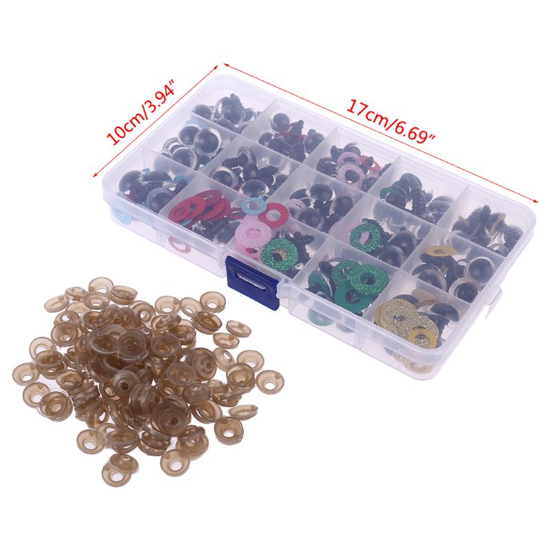 Bộ 150 Mắt Nhựa Tròn Nhỏ 14mm Kèm Vòng Đệm Cho Gấu Bông