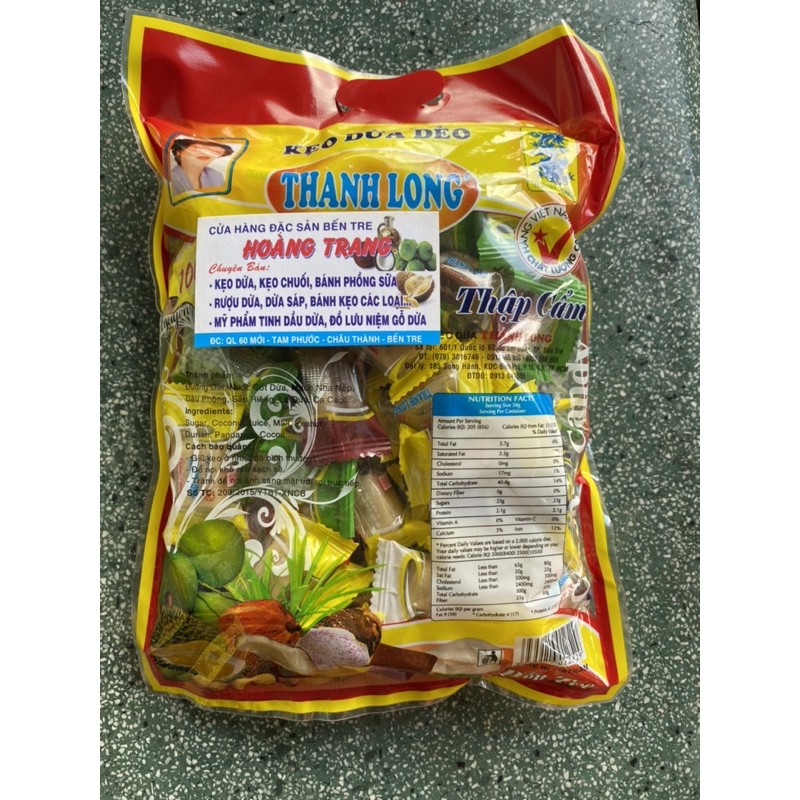 Kẹo Dừa Dẻo Thanh Long 500G  -Kẹo dừa bến tre chuẩn lò Thanh Long trên 40 năm danh tiếng