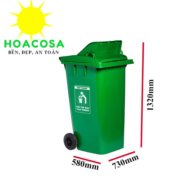 Thùng Rác Công Cộng 240 Lít (240L) Nắp Hở Nhựa Hiệp Thành Cứng Cáp, Bền Lâu- Đồ Gia Dụng Hoacosa