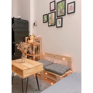 Combo Sofa + bàn trà gỗ thông pallet