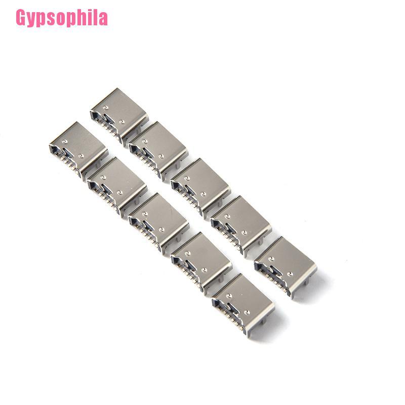 Set 10 Ổ Cắm Kết Nối Cổng Usb3.1 Type C 6pin Pcb