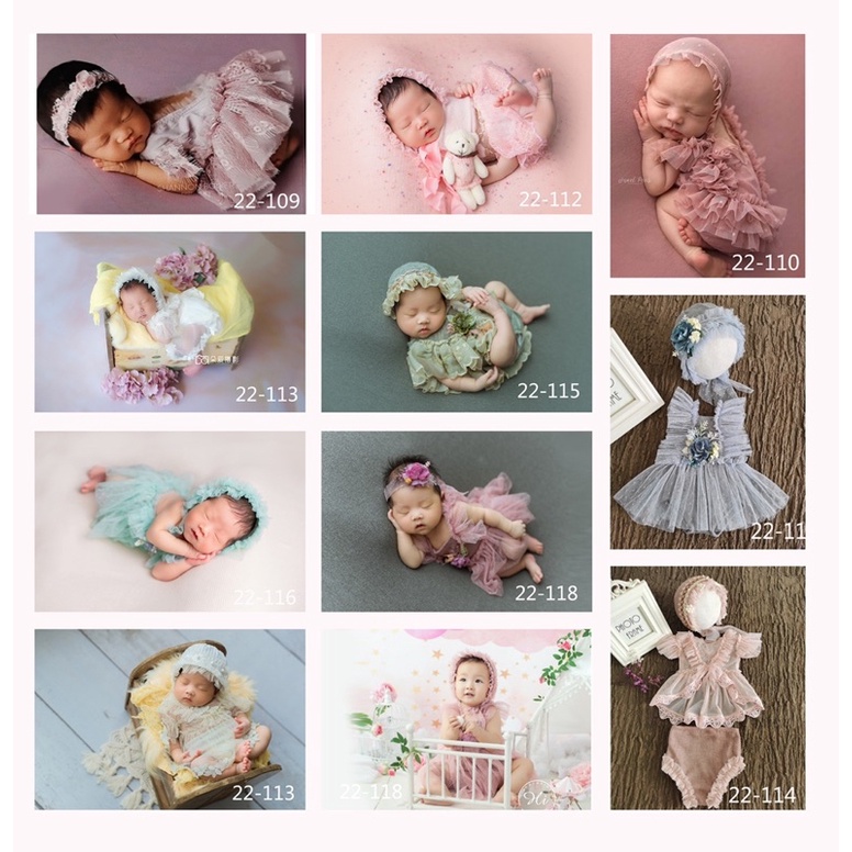 Váy lưới ren kèm băng đô chụp ảnh cho bé gái sơ sinh phụ kiện chụp ảnh cho bé 0-3 tháng