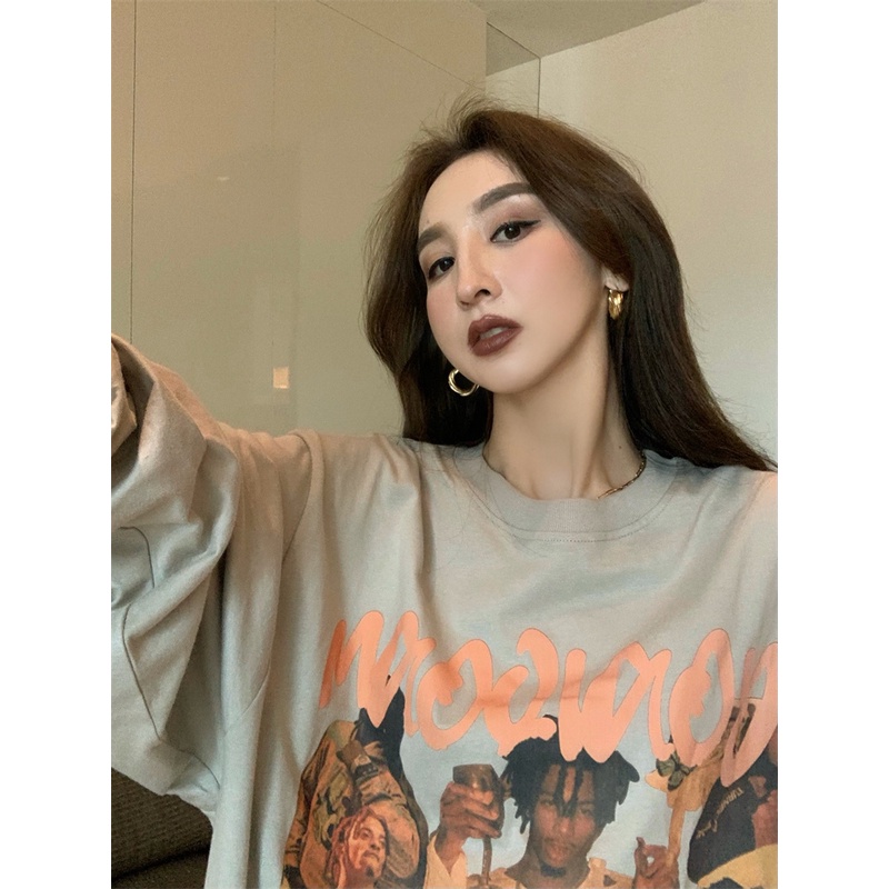 Áo Thun Chống Nắng Dáng Rộng In Họa Tiết Phong Cách Cổ Điển Thời Trang Cho Nữ | BigBuy360 - bigbuy360.vn