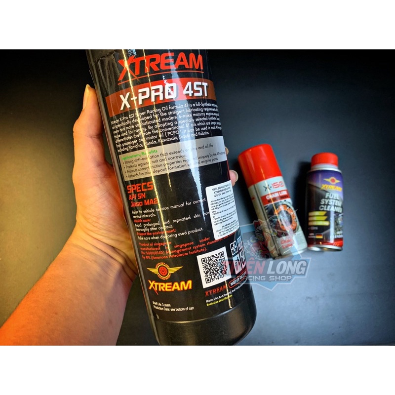 [ Siêu HOT ] Nhớt XTream Supper Racing Full Tổng Hợp 10W-40 Tặng Kèm 2 Compo Dưỡng Sên X150 , Vệ Sinh Buồng Đốt Xtream