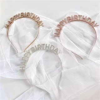 Cài tóc đính đá chữ happy brithday
