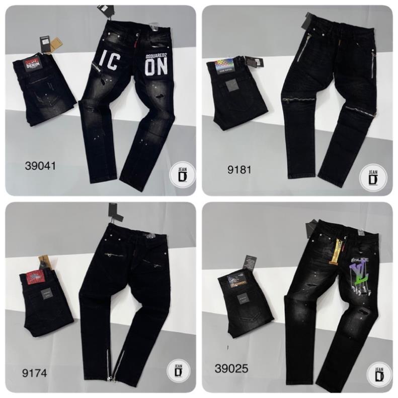 Quần Bò Nam Mix Khoá Gối - Quần Bò LV Khoá Lệch Cho Nam