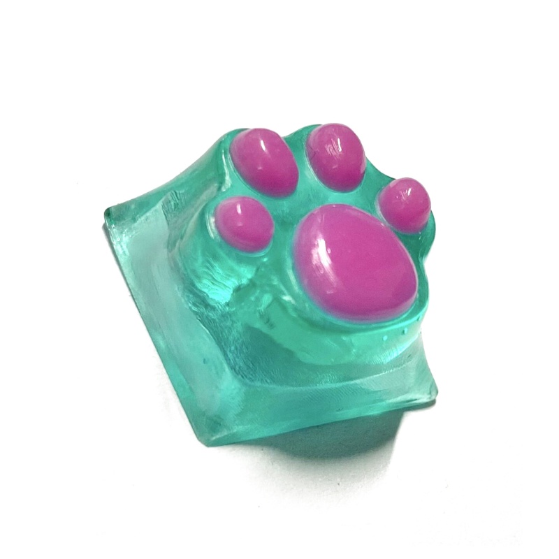 Nút Bọc Phím Bấm Hình Bàn Chân Mèo Bằng Silicon Mềm Phối Kim Loại Cá Tính Cho C