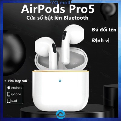 Tai Nghe Bluetooth TWS AirPods Pro5 Cao Cấp Nhất - Đổi Tên - Định Vị - Tháo Tai Dừng Nhạc