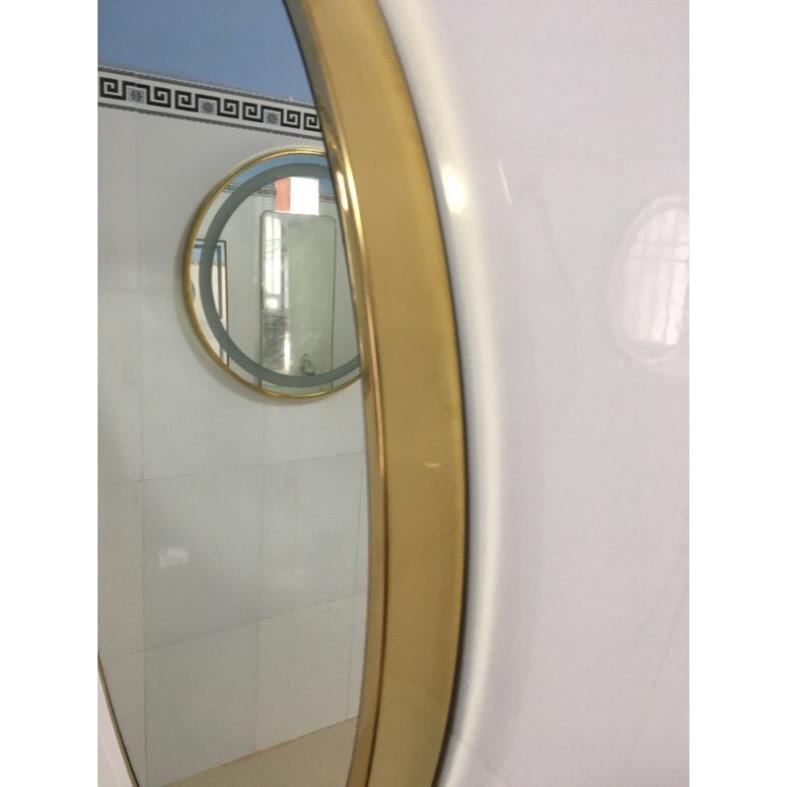 Gương tròn treo tường khung inox mạ vàng bóng❤️CAO CẤP❤️kích thước D60 D70