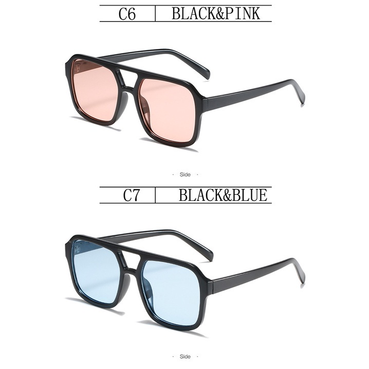 Kính Mát Thời Trang Tròng Đôi Tròng Màu Vàng Chống Tia UV400 JP5 Cho Nữ