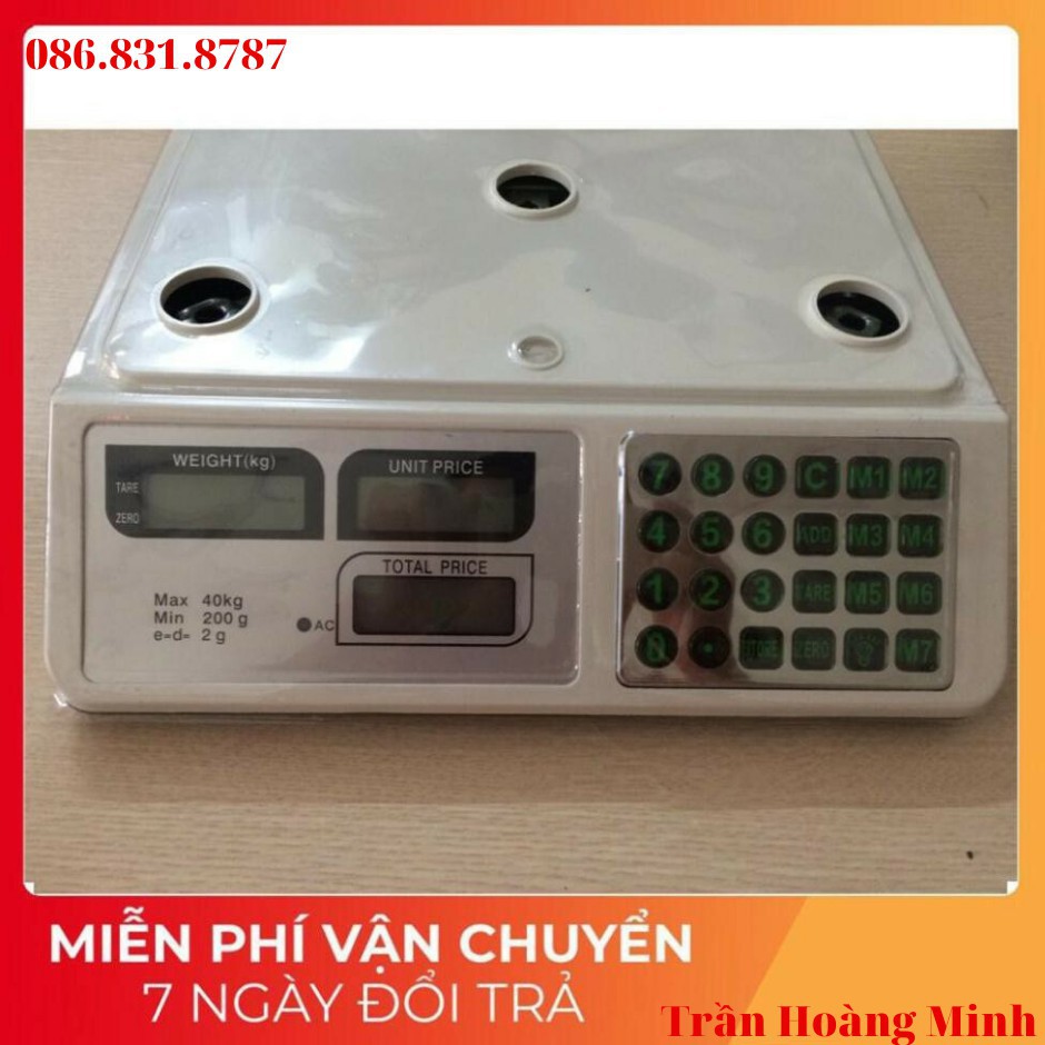 CÂN ĐIỆN TỬ TÍNH TIỀN 40kg/2g Cao Cấp. NÚT NHỰA