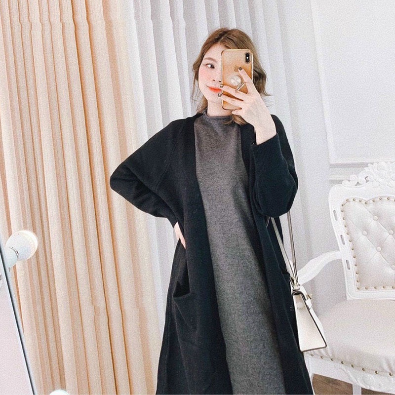 Áo Khoác Cardigan Len Lông Thỏ Dáng 2 Túi Trước M440- TT Korean
