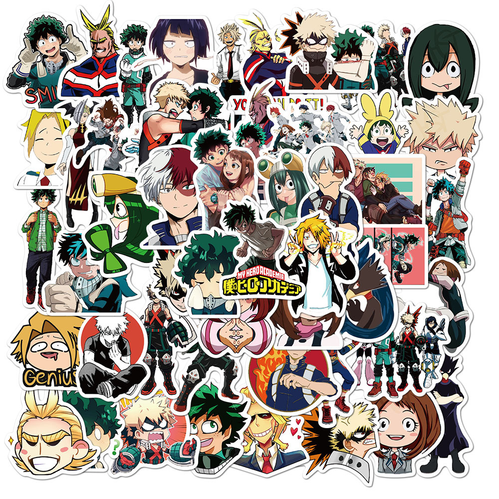 Sticker Set 50 Miếng Dán Trang Trí Hình Nhân Vật Anime Dễ Thương