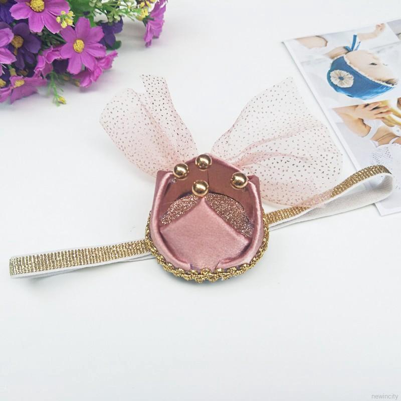 Cài tóc hình vương miện phối ren đính hoa kiểu công chúa cho bé gái