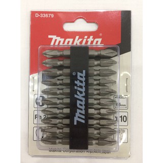 Bộ 10 mũi vít 2 đầu ph2x65mm makita d-33679