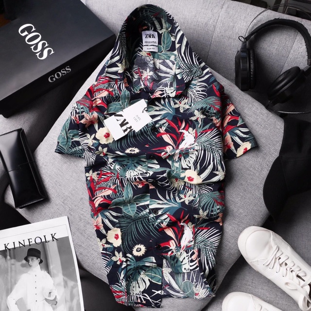 Áo Sơmi nam hoạ tiết Z.RA - Floral shirt - Hàng chuẩn VNXK