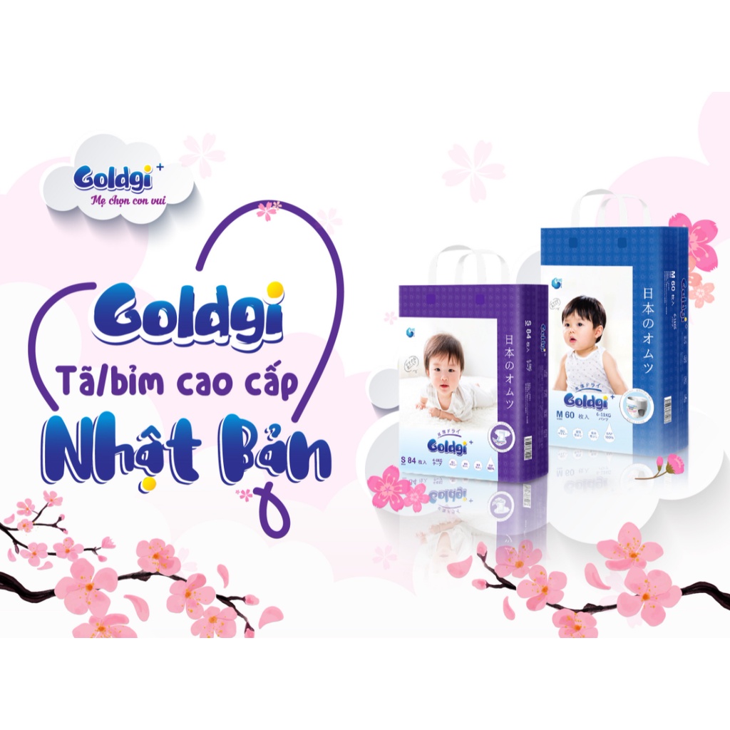 [𝐌𝐀̂̃𝐔 𝟐𝟎𝟐2] Bỉm Goldgi Nhật Tã Dán/Quần NB92/S84/M66/L56 - M60/L48/XL44/XXL32