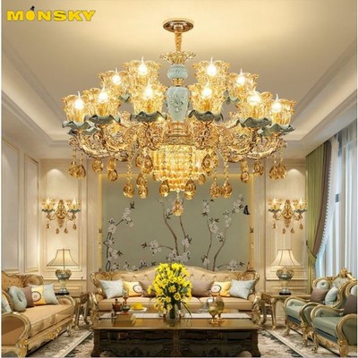 Đèn chùm MONSKY ELIO kiểu dáng sang trọng, trang trí nội thất hiện đại loại 15 tay - kèm bóng LED [ẢNH VIDEO THẬT 100%].