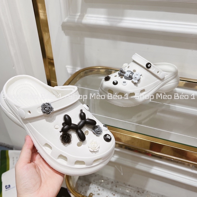 Sục cross sticker hề đế cao mũi tròn fullbox hàng quảng châu cao cấp