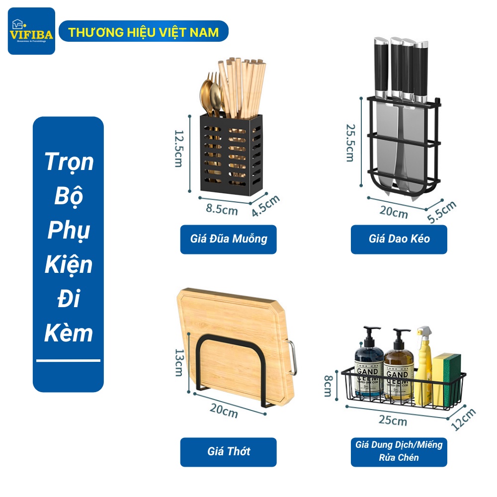 Kệ Để Chén Đũa Thông Minh Điều Chỉnh Kích Thước Trên Bồn Rửa Bát VIFIBA Sơn Tĩnh Điện Cao Cấp