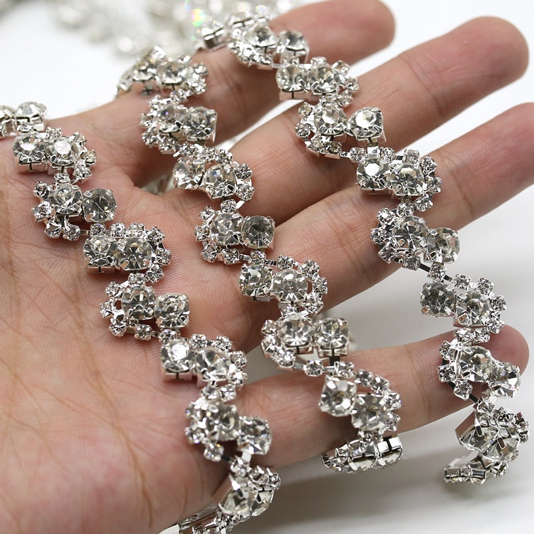 2113820 Chuỗi Dây Xích Kim Cương Giả Trang Trí Váy Cưới Cho Cô Dâu