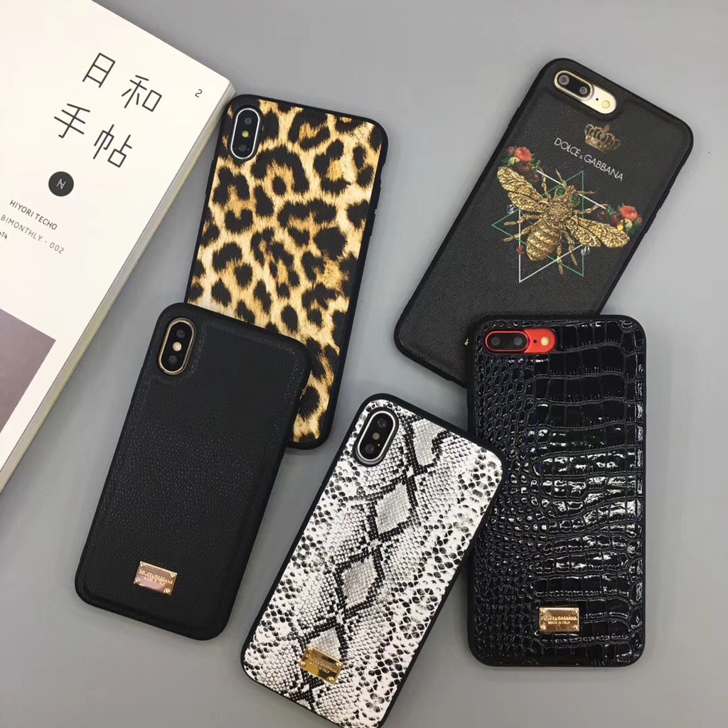 Ốp điện thoại bằng nhựa mềm phối da hình nhãn hiệu Dolce & Gabbana sang trọng cho iPhone 12 11.11pro.11promax.iphone 8 7 6 6S Plus X XS Max xr