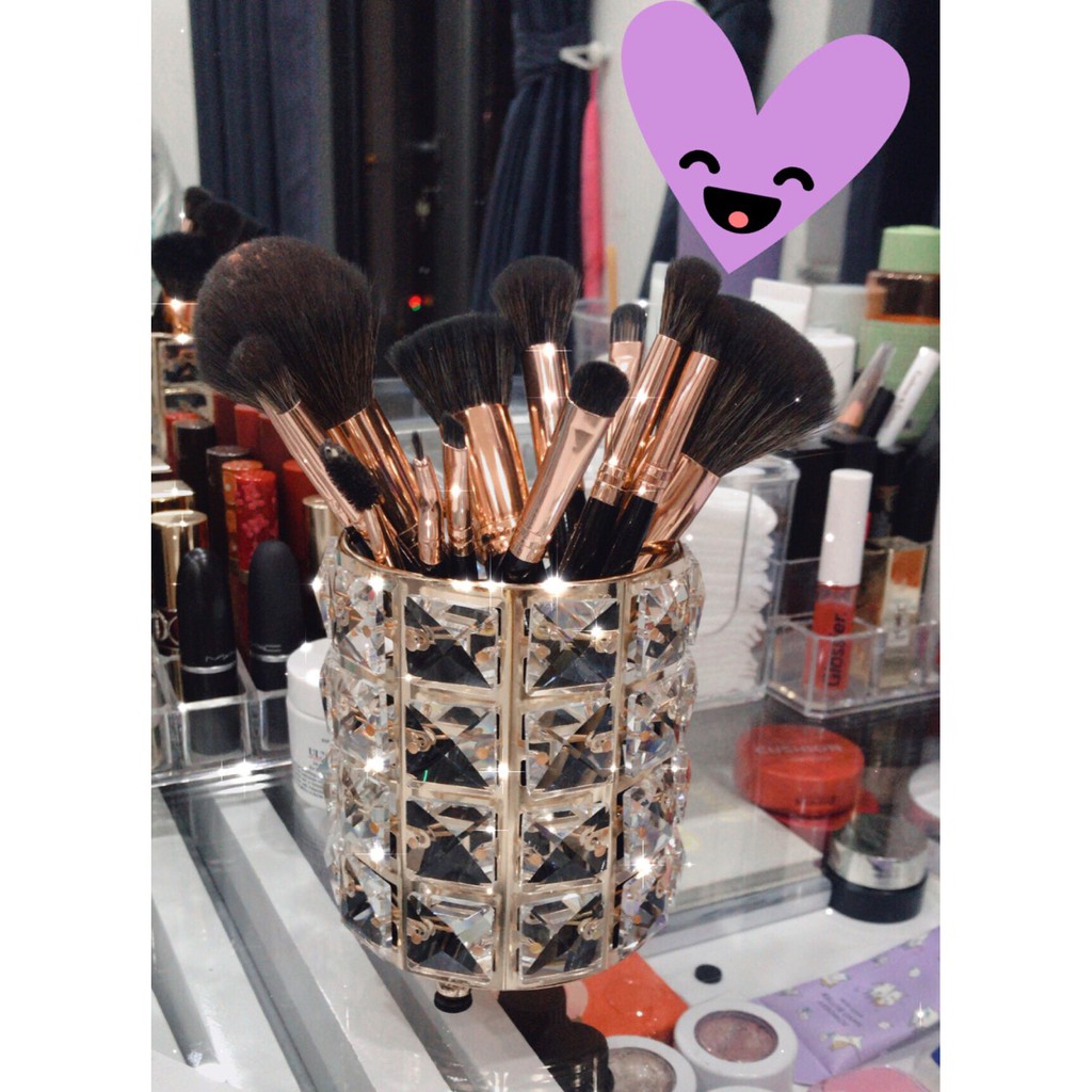 SALE[DEAL SỐC] Lọ đựng cọ trang điểm pha lê sang trọng cao cấp