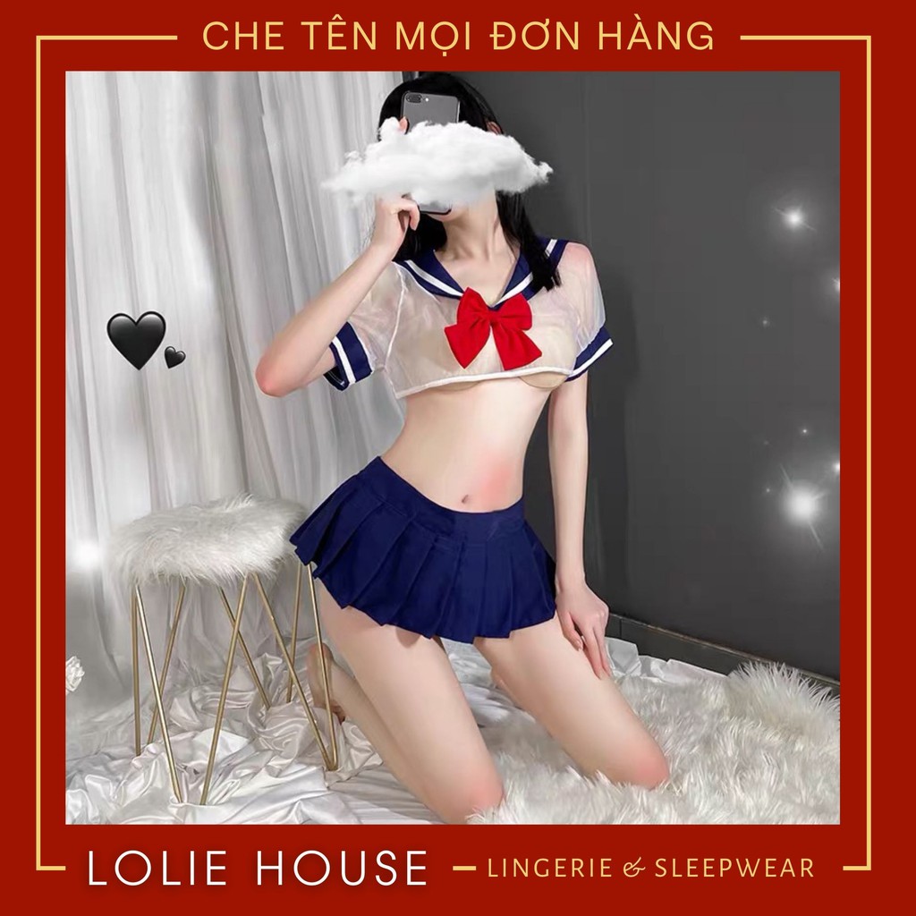 Cosplay học sinh sexy anime - Set đồ váy đầm ngủ nữ sinh sexy gợi cảm LOLIE HOUSE - CP25